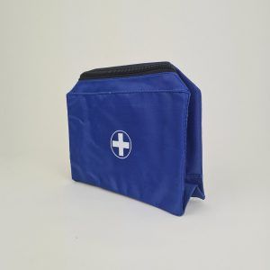 Trousse de secours Zippe toile bleu DIM: 175x110x60 mm